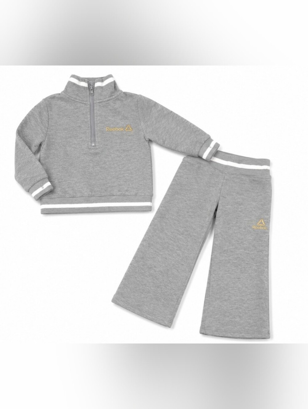 Reebok Toddler Girls Gray Fleece 2-Piece Tracksuit Set Size 4/5 (XS)